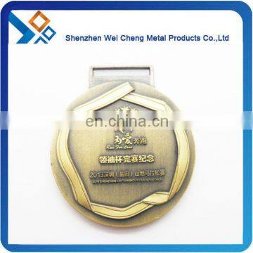 3D souvenir metal medal with antique brass plated