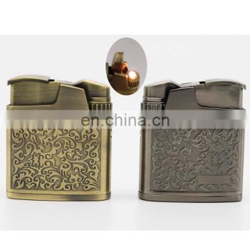 China produced metal cigarette flame gas lighter