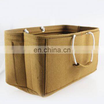 Yellow Color Hot Selling Cosmetic Handbag Purse Felt Make up Organizer Bag photo-3