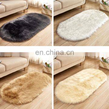 Warm White Faux Fur Mat Rug Carpet photo-6