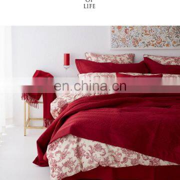 RAWHOUSE Wedding Wine Red 3pcs 100 Cotton House Quilt photo-6