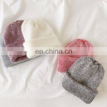 Hot Sale Men Women Gray White Black Different Color Spring Autumn Rabbit Fur Wool Knitted Hat Winter