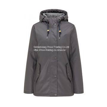 Women’s PU rain jacket with detachable fleece jacket    custom rain jackets    women hiking jacket wholesaler