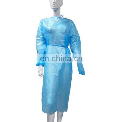 New arrival fluid resistant protective antistatic isolation disposable blue healthcare medical patient gown cotton