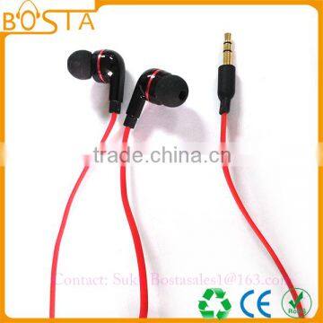 Fashionable China Wholesale Comfortable Stereo Computer Flat Cable Earphones Earbuds photo-6