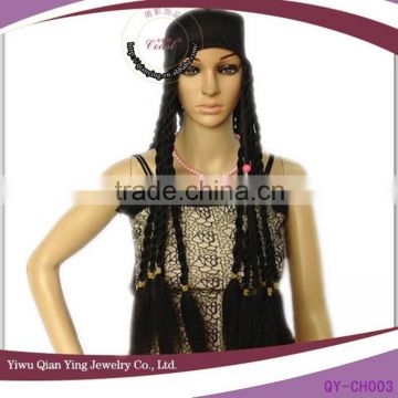 cheap long synthetic black braided headband wigs