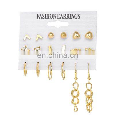 Wholesale Fashion Simple Glamour Eyes Unique Set Suit Aretes Pendiente Diamant High Quality Multicolor Jewelry Earrings