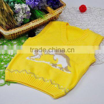 Small size 4-10years old Children Yellow Vest Sweaters