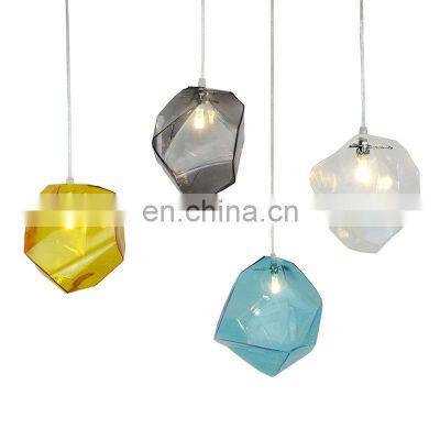 Nordic Simple Color Glass Bubble Design Single Head Pendant Lamp Modern Restaurant DIY Decor LED Light