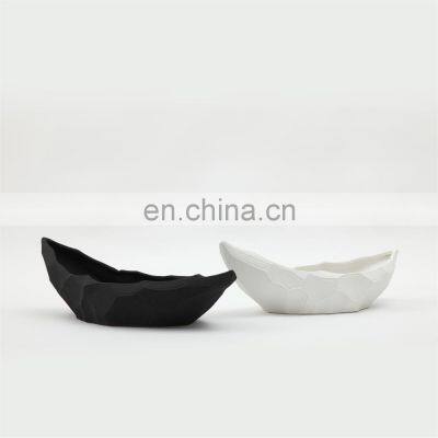 nordic luxury decor weave boat shape ceramic luxury living room chocolate dry fruit plate