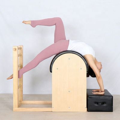 China Factory  Wooden Balanced Fitness Body Lateral Reformer  Spine Corrector Barrel Arc Pilates Ladder Barrel