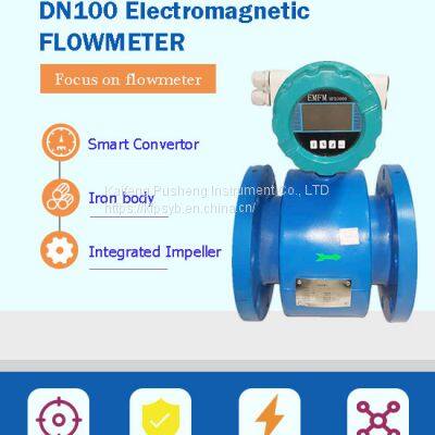 304 stainless steel tubular electromagnetic flowmeter with RS485 protocol tetrafluoron lining