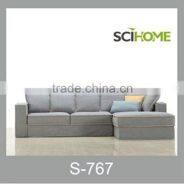 Modern Design Sectional Sofa Set Cotton Fabric Sofa With Skirt