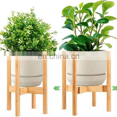 Adjustable Plant Stands Indoor Potted Stand 15 inch Height Bamboo Plant Holder for 8 to 12 inch Flower Pot