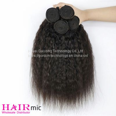 Natraul Color Kinky Straight Human Hair  Weaving Hair Weft