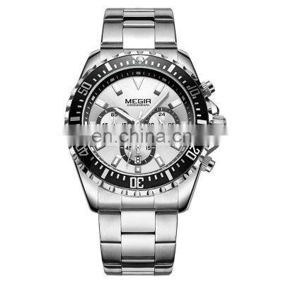 Megir 2064 Men Quality Sports Watches For Sale Chronograph Stainless Steel Quartz Watchonline photo-2