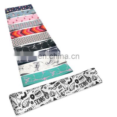 2022 Custom Pattern Hip Circle Resistance Bands Fabric resistance bands Set For Exercising