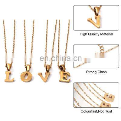 Gold Plated 18K Gold Plated Filled Pendant Charm A-Z Stainless Steel Letter Alphabet Initial Necklace photo-5
