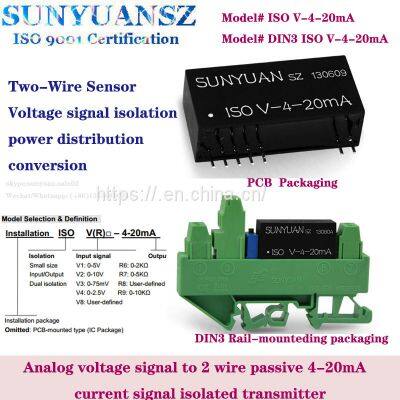 Loop Powered Voltage Signal to 4-20mA V/I Signal Converters