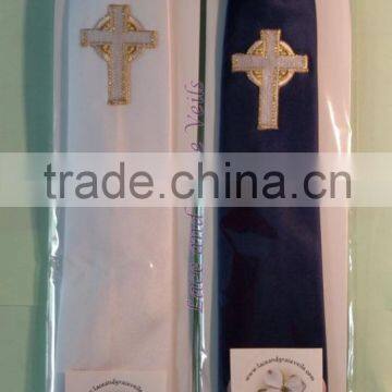 Boys First Communion Tie with Embroidered Cross