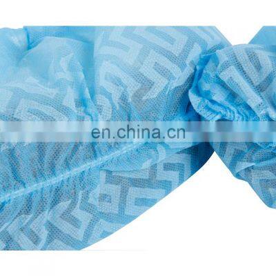 Disposable Nonwoven PP Blue Shoecovers Anti-skid With Elastic and Print Shoecovers Wholesale Blue White photo-5