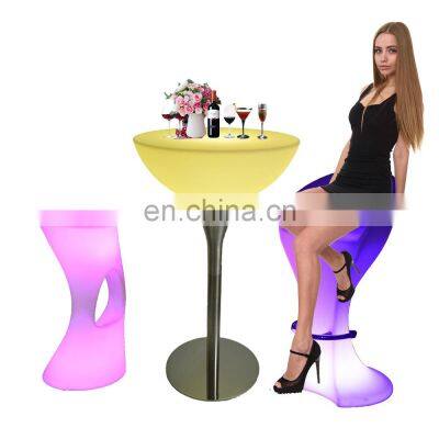 outdoor bar chair /Waterproof illuminated remote control rgbw color change garden furniture portable bar stools