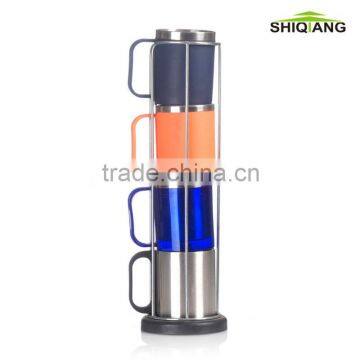 double wall stainless steel water cup set with cup holder