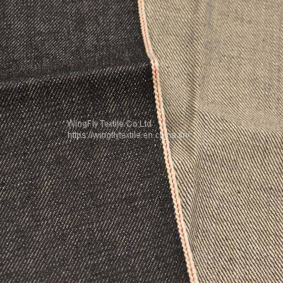 14oz Hot Sale Competitive Price Black Raw Denim Jeans For Clothing and Pants