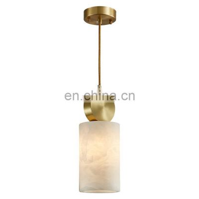 Modern luxury gold alabaster chandeliers for living room bedroom small hanging pendant lamp