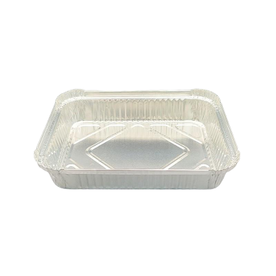 Disposable 900ml Aluminum Foil Container Rectangular Food Tray for Baking Roasting Takeout Use