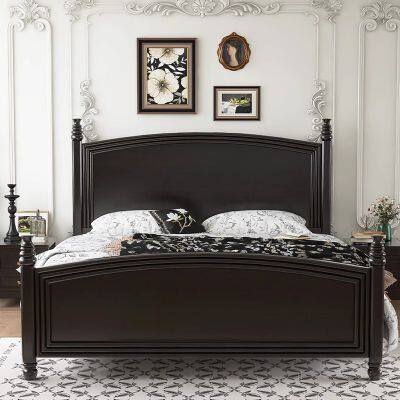 Solid Wood Bed Modern Simple 1.8M Double Bed photo-3