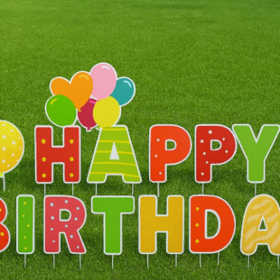 Colorful 5mm Coroplast Cut-Out Letters – Reusable Event & Celebration Yard Signs photo-3