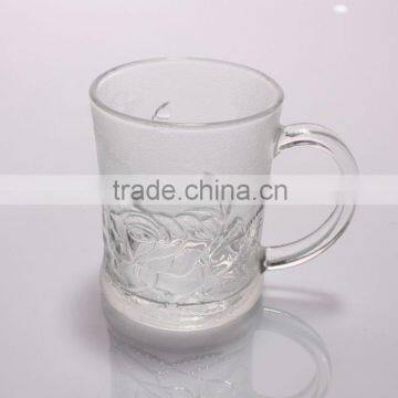 2016 factory outlet Eco-friendly transparent glass mug glass cup with handle