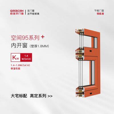 Серия Space 95. Высококлассные алюминиевые двери и окна с разрывом теплового моста