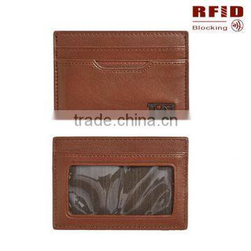 Genuine leather RFID blocking credit card holder