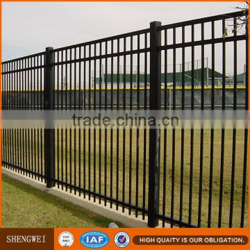 Flat top galvanized steel tubular metal fence panel