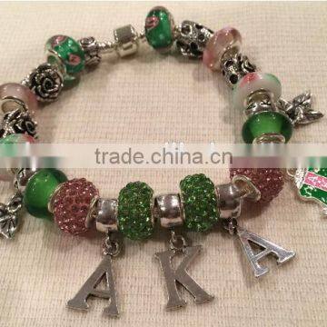 Alpha Kapp Alpha wholse alloy AKA bracelets beads sorority bracelets for girls and women Sorority PDI Charm Bracelet