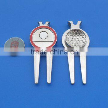 2016 hot sale blank magnetic golf divot tool with ball marker