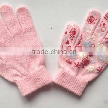 Kids Fashion Warm Rubber Glove With Patten Winter Glove Knitted Glove photo-3