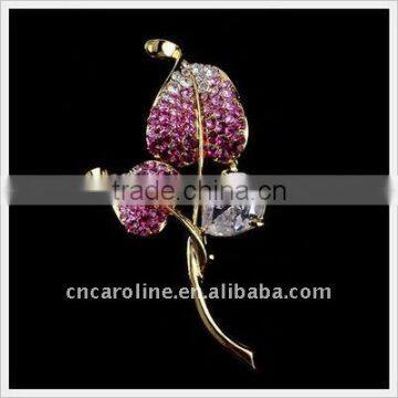 2012 New Design Vintage Crystal Flowery Brooch Pins