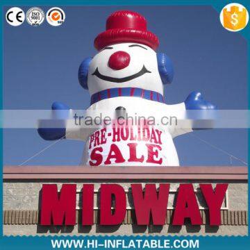 Outdoor Christmas inflatable snowman, 20ft christmas inflatable santa for advertising