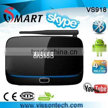 free sample smart mini pc media player RK3188 quad core android tv box vga