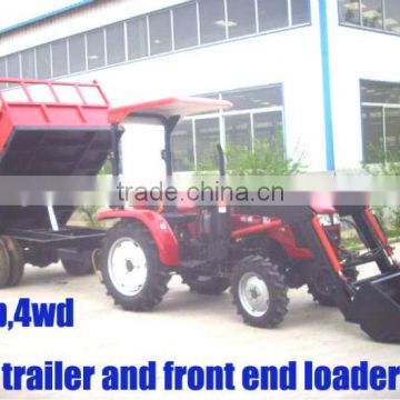 35HP agricultural tractor with front loader 4in1 bucket and backhoe,4cylinders,8F+2R shift,with Cabin,heater,fan,fork,blade