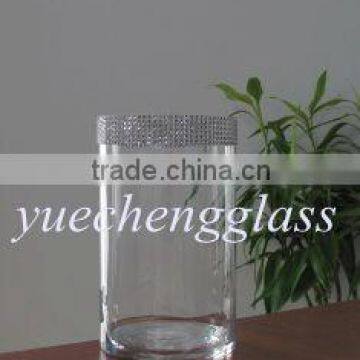 Wholesale Clear Tall bling cylinder glass vase