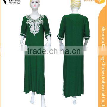 the newest short sleeves rope embroidery slip in hem maxi dress