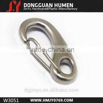 Stainless steel spring carabiner, metal snap hook for backpack,stainless steel spring gate snap hook