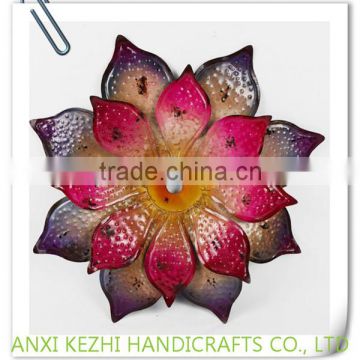 KZ160219 Modern Wrought iron colorful metal flower 3d wall art home decor