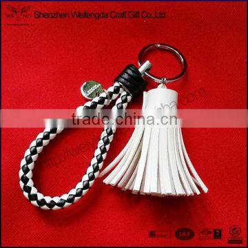 fashion faux leather tassel keychain keyring OEM design factory price