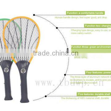 Yiwu mosquito racket manufactory beautiful designed TB-8006 rechargeable mosquito-hitting swatter