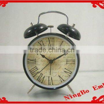 Cartoon Retro Standing metal mini classical black paris bell table clock